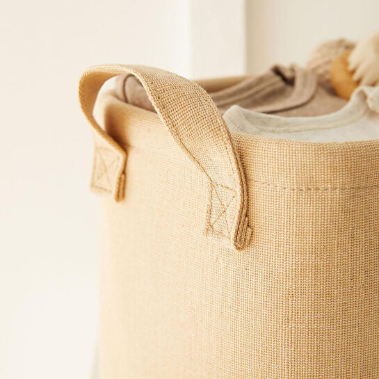 Ocean Home Textile Çocuk Odası Jüt Keten Kumaş Sepet 24 X 17 X 14 Cm