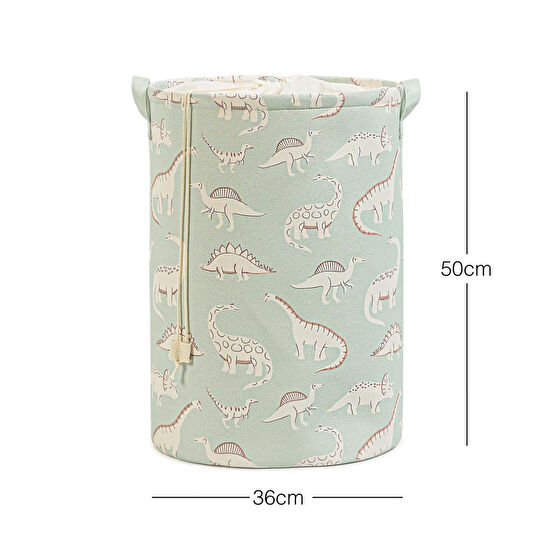 Ocean Home Textile Çocuk Odası Ağzı Büzgülü Dinozor Oyuncak Sepeti 36 X 50 Cm