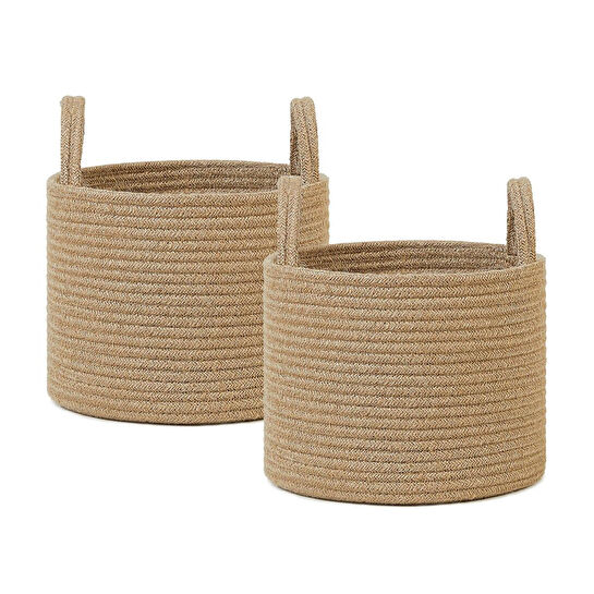 Ocean Home Textile 2'li Jüt Halat Sepet Set 26 X 22 Cm