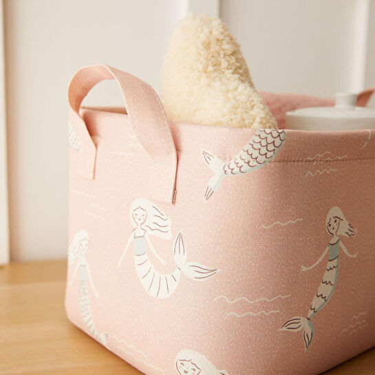 Ocean Home Textile Çocuk Odası Deniz Kızı Sepet 30 X 21 X 18 Cm