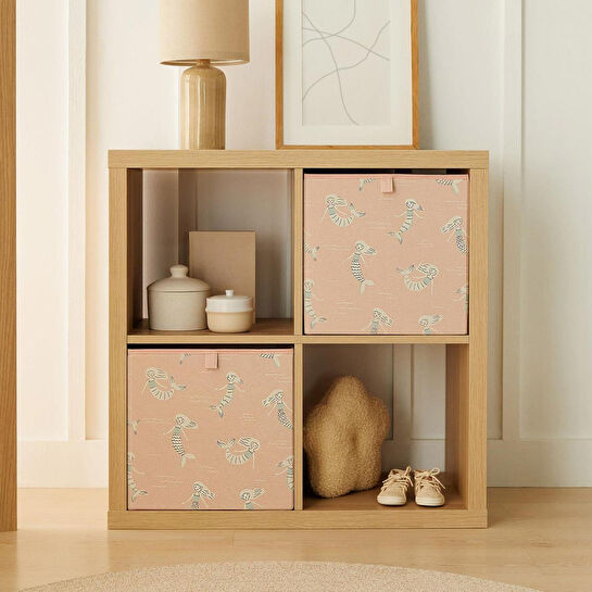 Ocean Home Textile 2'li Çocuk Odası Deniz Kızı Kutu Set 33 X 30 X 33 Cm