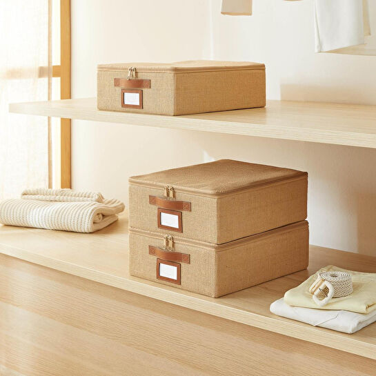 Ocean Home Textile 3'lü Küçük Boy Jüt Destekli Hurç Set 31 X 38 X 12 Cm