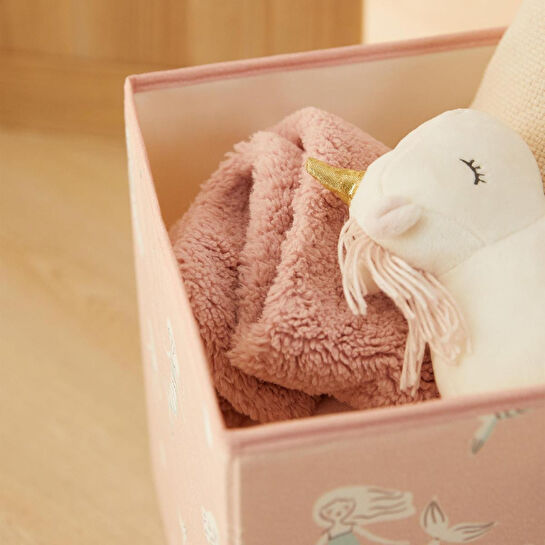 Ocean Home Textile Çocuk Odası Deniz Kızı Kutu 33 X 30 X 33 Cm