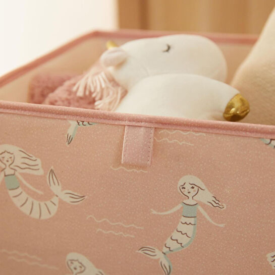 Ocean Home Textile Çocuk Odası Deniz Kızı Kutu 33 X 30 X 33 Cm