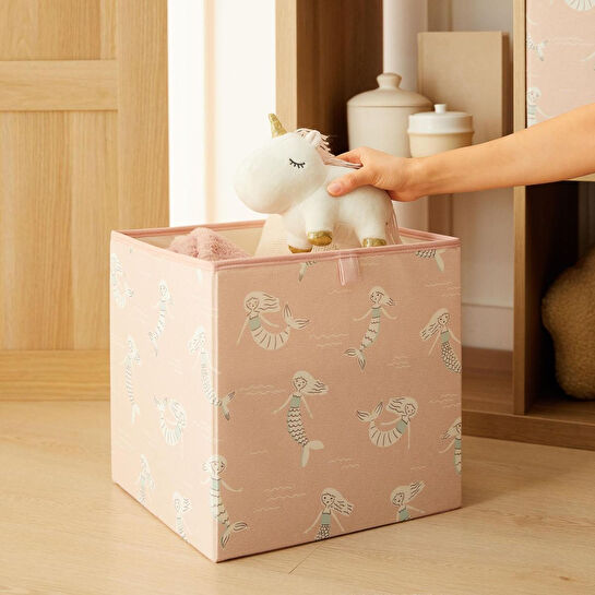 Ocean Home Textile Çocuk Odası Deniz Kızı Kutu 33 X 30 X 33 Cm