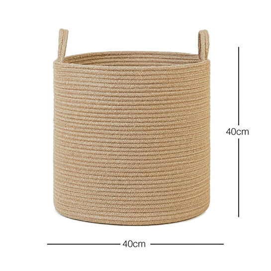 Ocean Home Textile Jüt Halat Sepet 40 X 40 Cm