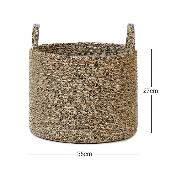 Ocean Home Textile Siyah Kırçıllı Jüt Halat Sepet 35 X 27 Cm