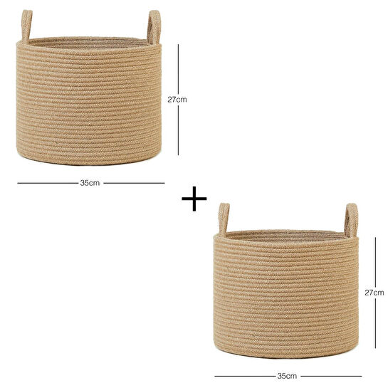 Ocean Home Textile 2'li Jüt Halat Sepet Set 35 X 27 Cm