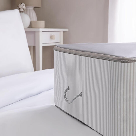 Ocean Home Textile Mega Boy Gri Çizgili Stuff & Things Baza Altı Hurç 74 X 46 X 22 Cm