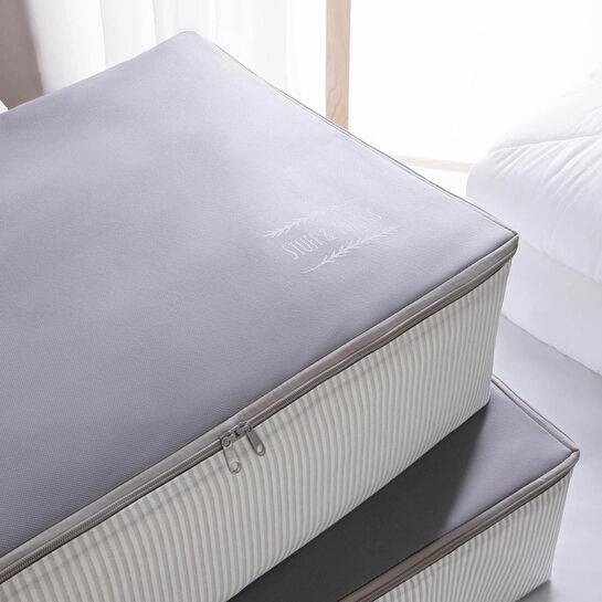 Ocean Home Textile 4'lü Gri Renk Stuff & Things Baza Altı Hurç Set