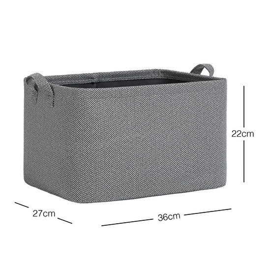 Ocean Home Textile Antrasit Renk Dokulu Kumaş Sepet 36 X 27 X 22 Cm