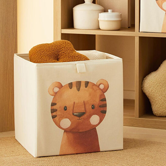 Ocean Home Textile Çocuk Odası Sevimli Kaplan Kutu 33 X 30 X 33 Cm