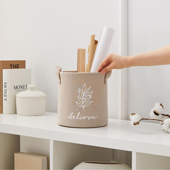 Ocean Home Textile Bej Renk Believe Sepet 20 X 20 Cm