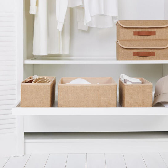 Ocean Home Textile Jüt Çekmece İçi Düzenleyici Kutu 1 Adet 28 X 28 X 13 / 1 Adet 28 X 13 X 13 / 2 Adet 14 X 14 X 13 Cm