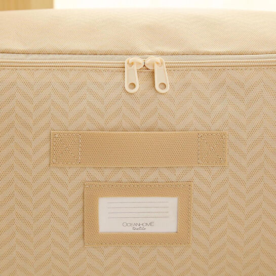 Ocean Home Textile Orta Boy Bej Balıksırtı Hurç 52 X 28 X 21 Cm