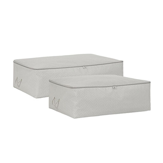 Ocean Home Textile 2'li Gri Balıksırtı Baza Altı Hurç Set