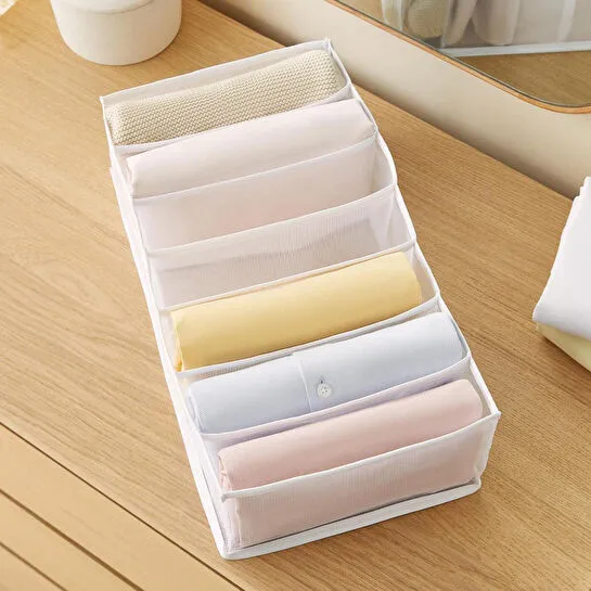 Ocean Home Textile 7 Bölmeli Beyaz Renk File Çekmece Düzenleyici 22 X 41,5 X 12 Cm