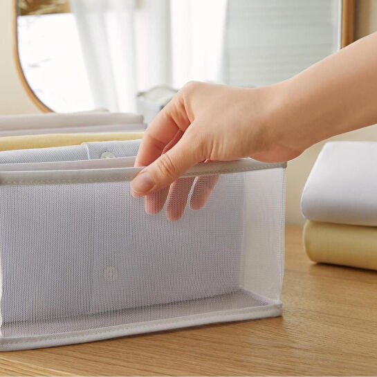 Ocean Home Textile 7 Bölmeli Beyaz Renk File Çekmece Düzenleyici 22 X 41,5 X 12 Cm