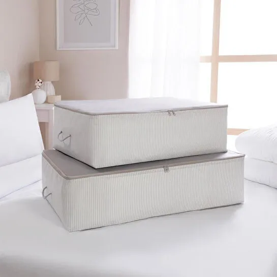 Ocean Home Textile 2'li Gri Renk Stuff & Things Baza Altı Hurç Set