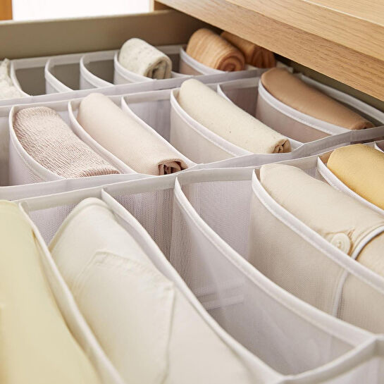 Ocean Home Textile 3'lü Bölmeli Beyaz Renk File Çekmece İçi Düzenleyici Set