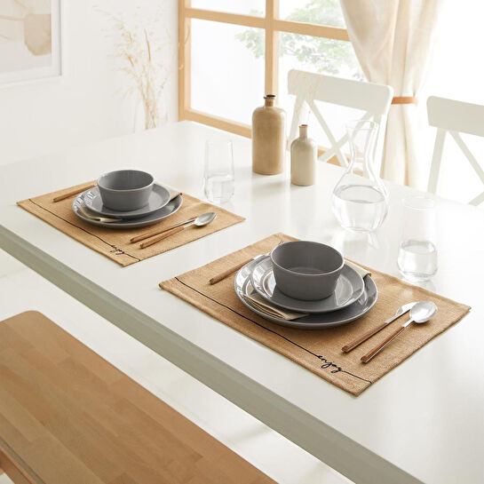 Ocean Home Textile 2'li Enjoy Jüt Amerikan Servis 45 X 35 Cm