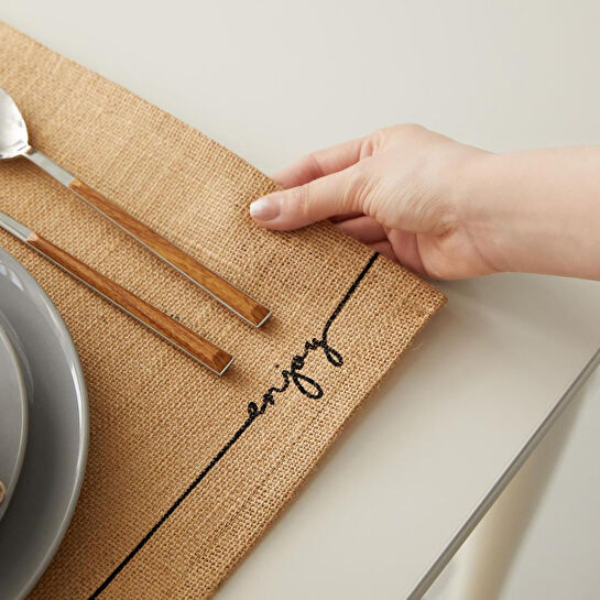 Ocean Home Textile 6'lı Enjoy Jüt Amerikan Servis Seti 45 X 35 Cm