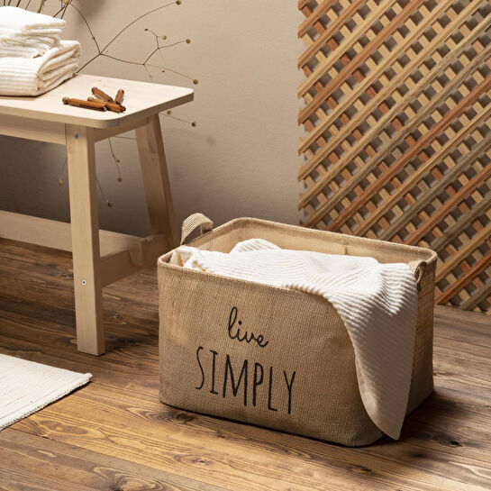 Ocean Home Textile Live Simply Jüt Sepet 42 X 31 X 25 Cm