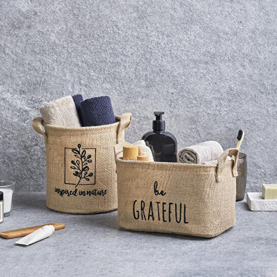 Ocean Home Textile 2'li Jüt Sepet Set