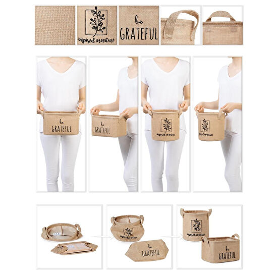 Ocean Home Textile 2'li Jüt Sepet Set