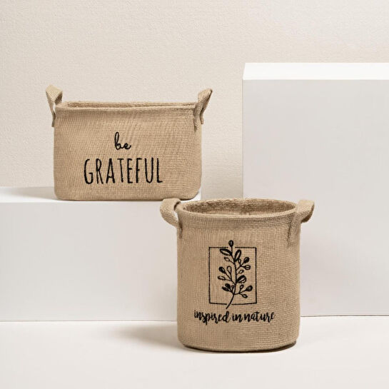 Ocean Home Textile 2'li Jüt Sepet Set