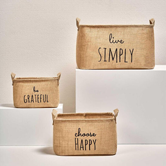 Ocean Home Textile 3'lü Jüt Sepet Set