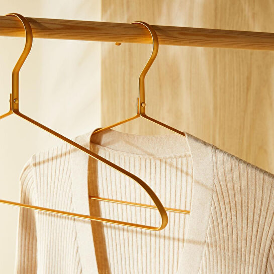 Ocean Home Textile 2'li Altın Renk Metal Giysi Askısı 21.5 X 42 X 1 Cm