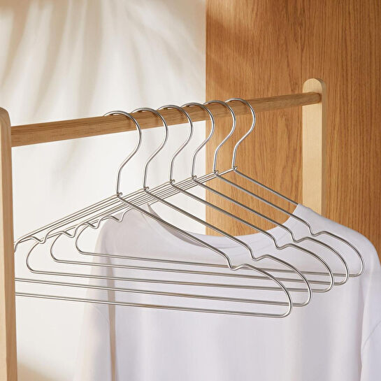 Ocean Home Textile 12'li Gümüş Renk Metal Giysi Askısı 22 X 41 X 0.4 Cm