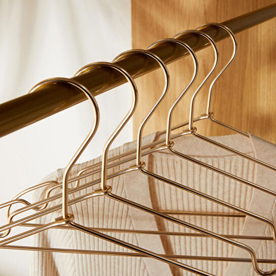 Ocean Home Textile 6'lı Altın Renk Metal Giysi Askısı 22 X 41 X 0.4 Cm