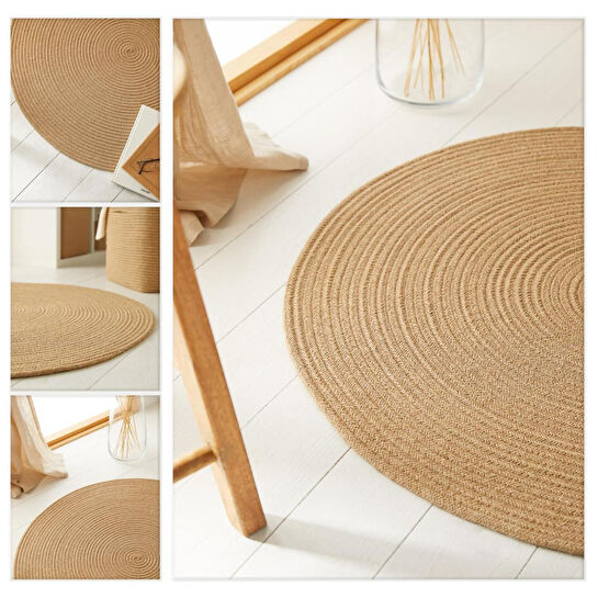 Ocean Home Textile Jüt Halı Kilim Ø 80 Cm