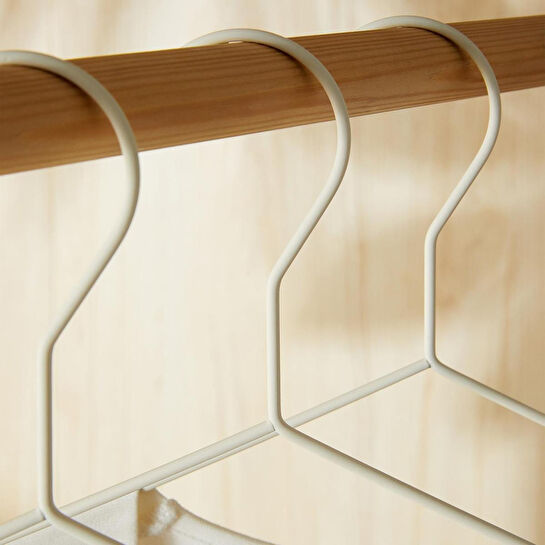 Ocean Home Textile 3'lü Mat Beyaz Renk Kauçuk Kaplamalı Metal Giysi Askısı 20.50 X 42 X 0.3 Cm