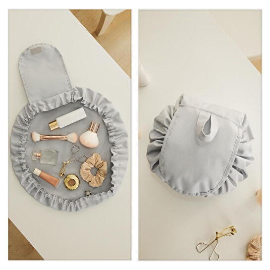 Ocean Home Textile Fonksiyonel Su İtici Leke Tutmaz Kumaş Düzenleyici Seyahat Tipi Makyaj Çantası Ø 50 Cm