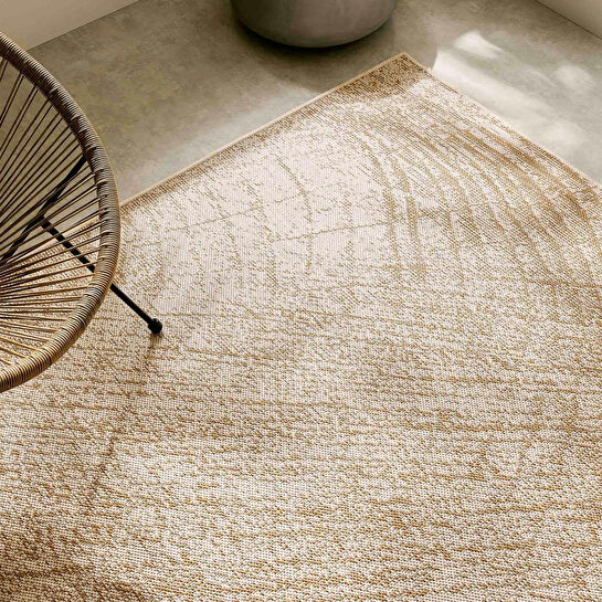 Ocean Home Textile Leke Tutmaz İç Dış Mekan Bej Renk Desenli Halı Kilim 120 X 180 Cm