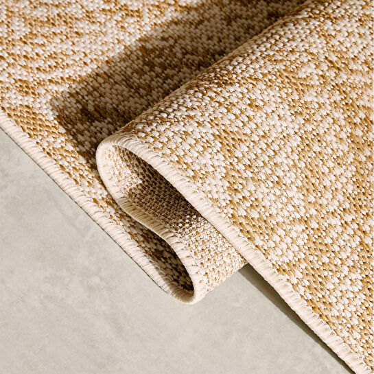 Ocean Home Textile Leke Tutmaz İç Dış Mekan Bej Renk Desenli Halı Kilim 120 X 180 Cm
