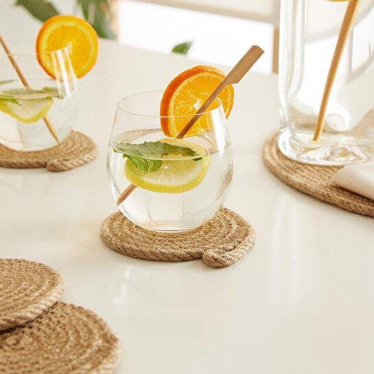 Ocean Home Textile 4'lü Jüt Halat Bardak Altlığı Ø 10 Cm