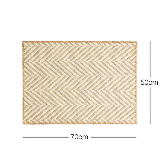 Ocean Home Textile Ekru Renk Balıksırtı Jüt Paspas 50 X 70 Cm