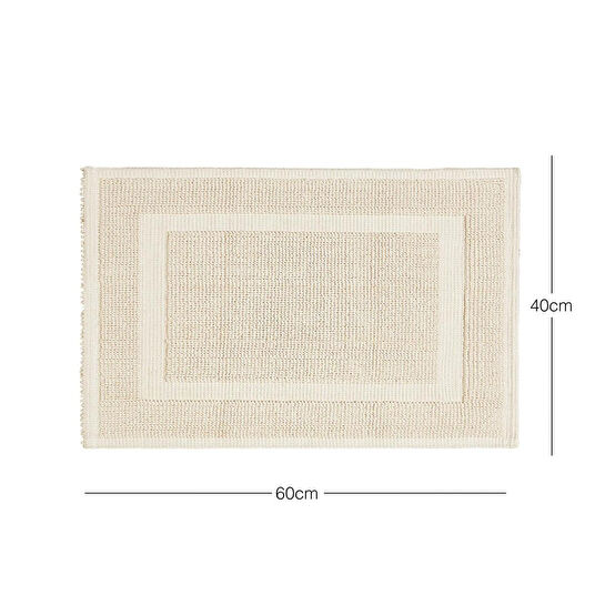 Ocean Home Textile Yıkanabilir Pamuklu Ekru Renk Banyo Paspası 40 X 60 Cm