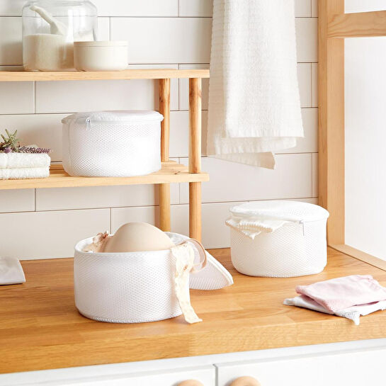 Ocean Home Textile 3'lü Beyaz Renk İç Çamaşırı Yıkama Filesi Set