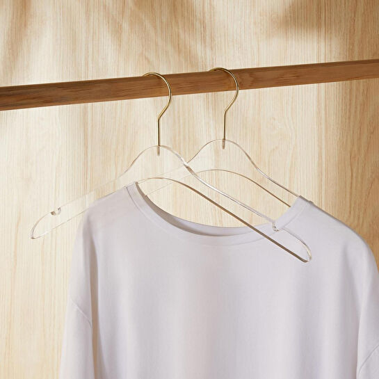 Ocean Home Textile 2'li Şeffaf Akrilik Giysi Askısı 21.5 X 38.5 X 1 Cm