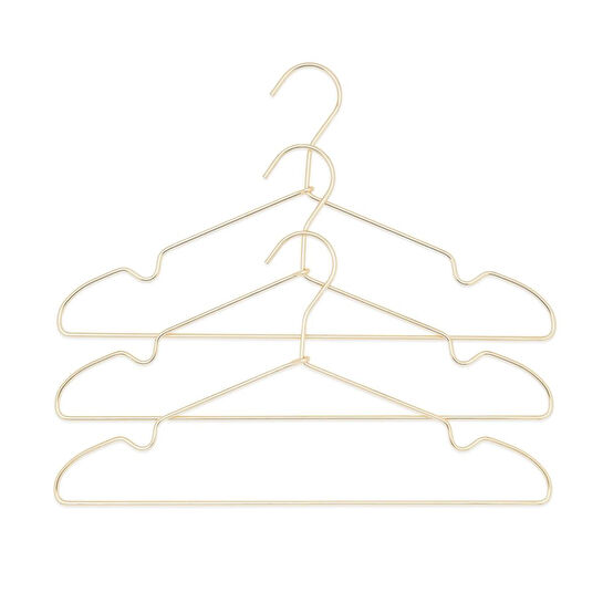 Ocean Home Textile 3'lü Altın Renk Metal Giysi Askısı 22 X 41 X 0.4 Cm