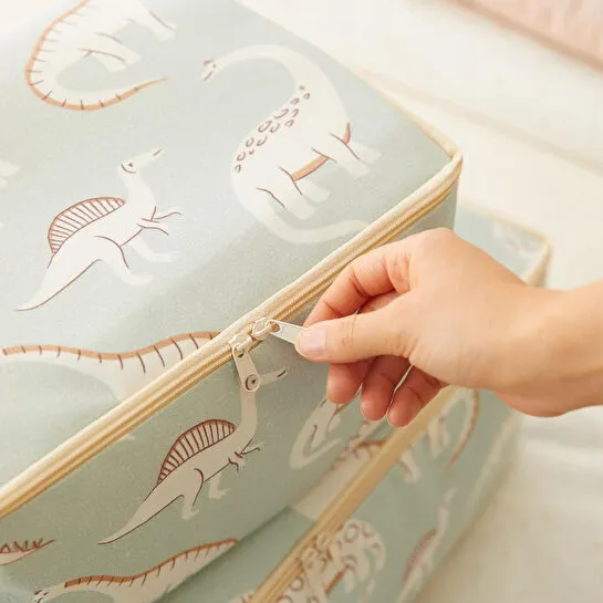 Ocean Home Textile 2'li Çocuk Odası Dinozor Hurç Set 1 Adet 30 X 22 X 18 / 1 Adet 52 X 28 X 21 Cm