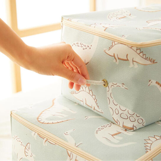 Ocean Home Textile 2'li Çocuk Odası Dinozor Hurç Set 1 Adet 30 X 22 X 18 / 1 Adet 52 X 28 X 21 Cm