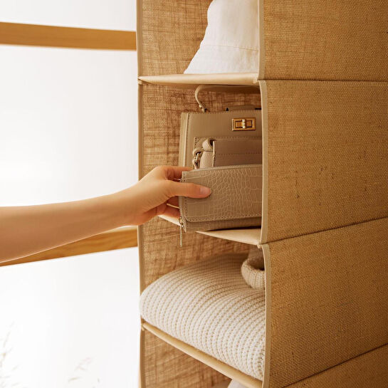 Ocean Home Textile 4 Katlı Jüt Dolap İçi Düzenleyici 30 X 30 X 80 Cm