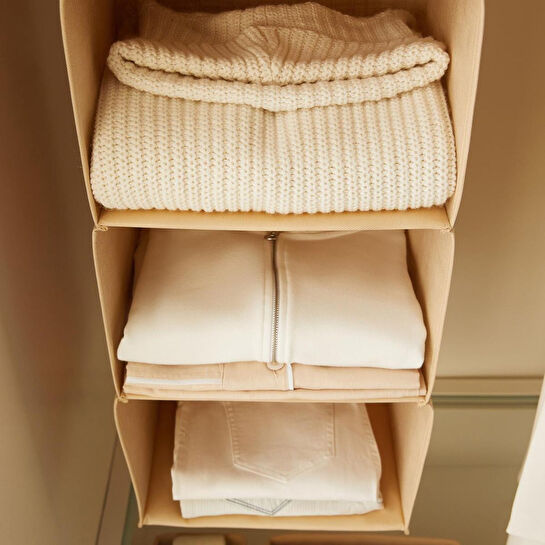 Ocean Home Textile 4 Katlı Jüt Dolap İçi Düzenleyici 30 X 30 X 80 Cm