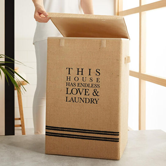 Ocean Home Textile Jüt Çamaşır Kutusu 36 X 36 X 56 Cm